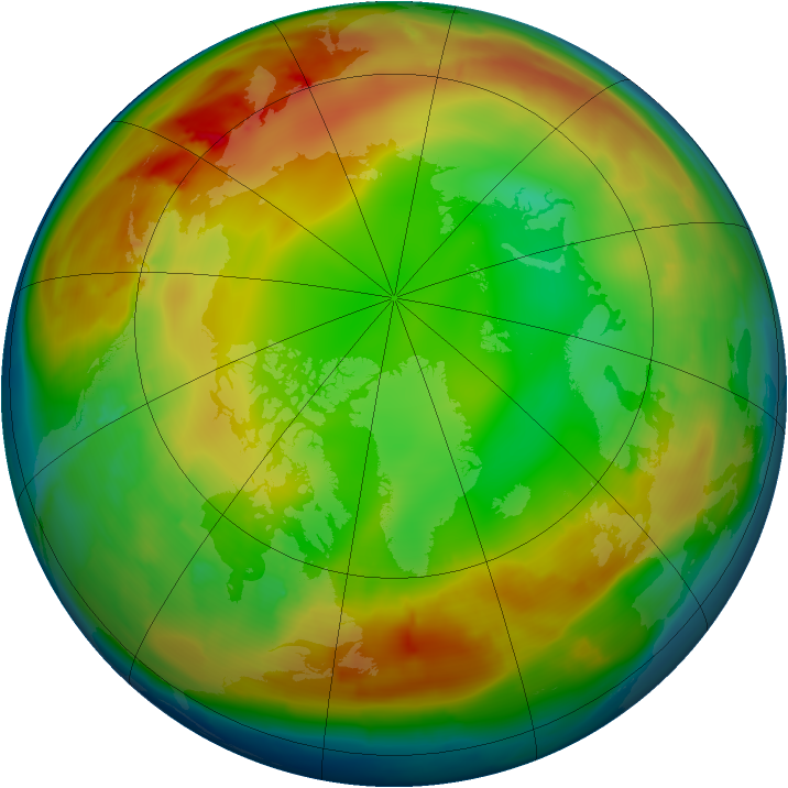 Arctic ozone map for 10 January 2010